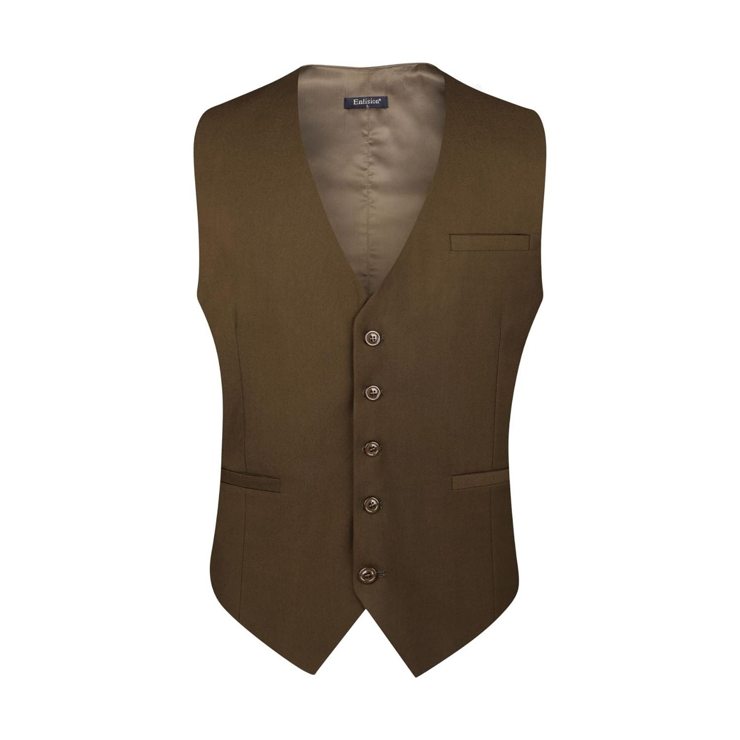 Men's Brown Satin Suit Vest Formal Wear - Image 2