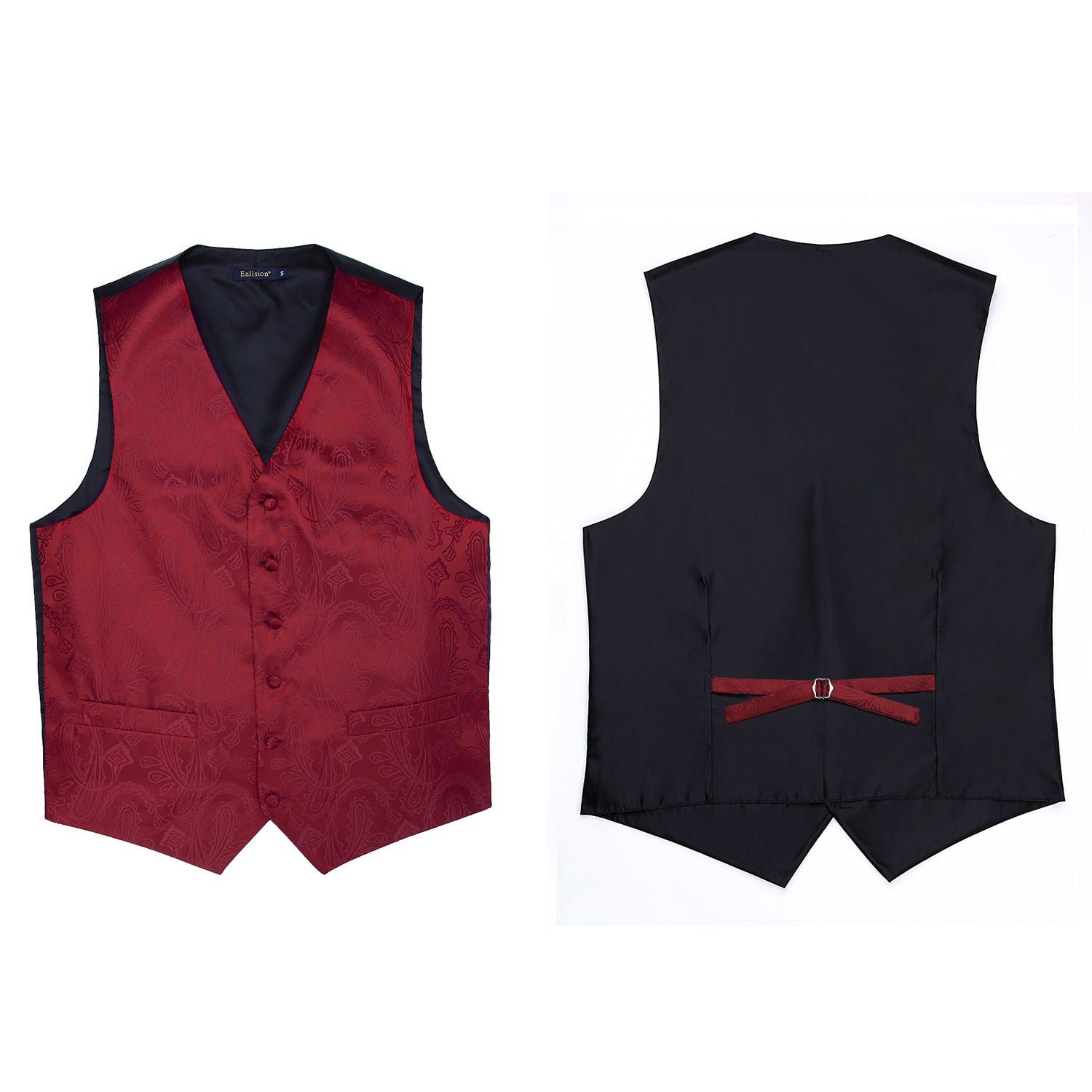 Burgundy Paisley Formal Vest Set - Image 3