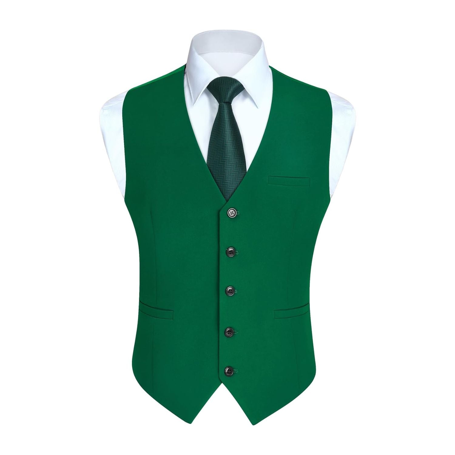 Men's Green Satin Suit Vest Formal Wear