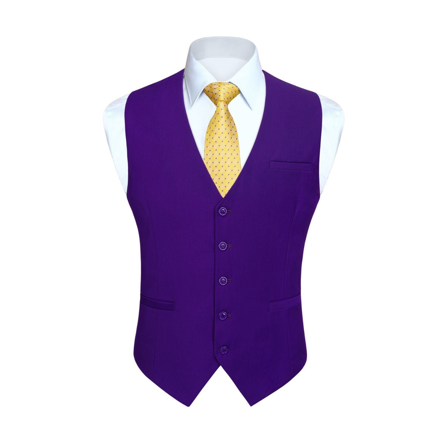 Men's Purple Satin Suit Vest Formal Wear