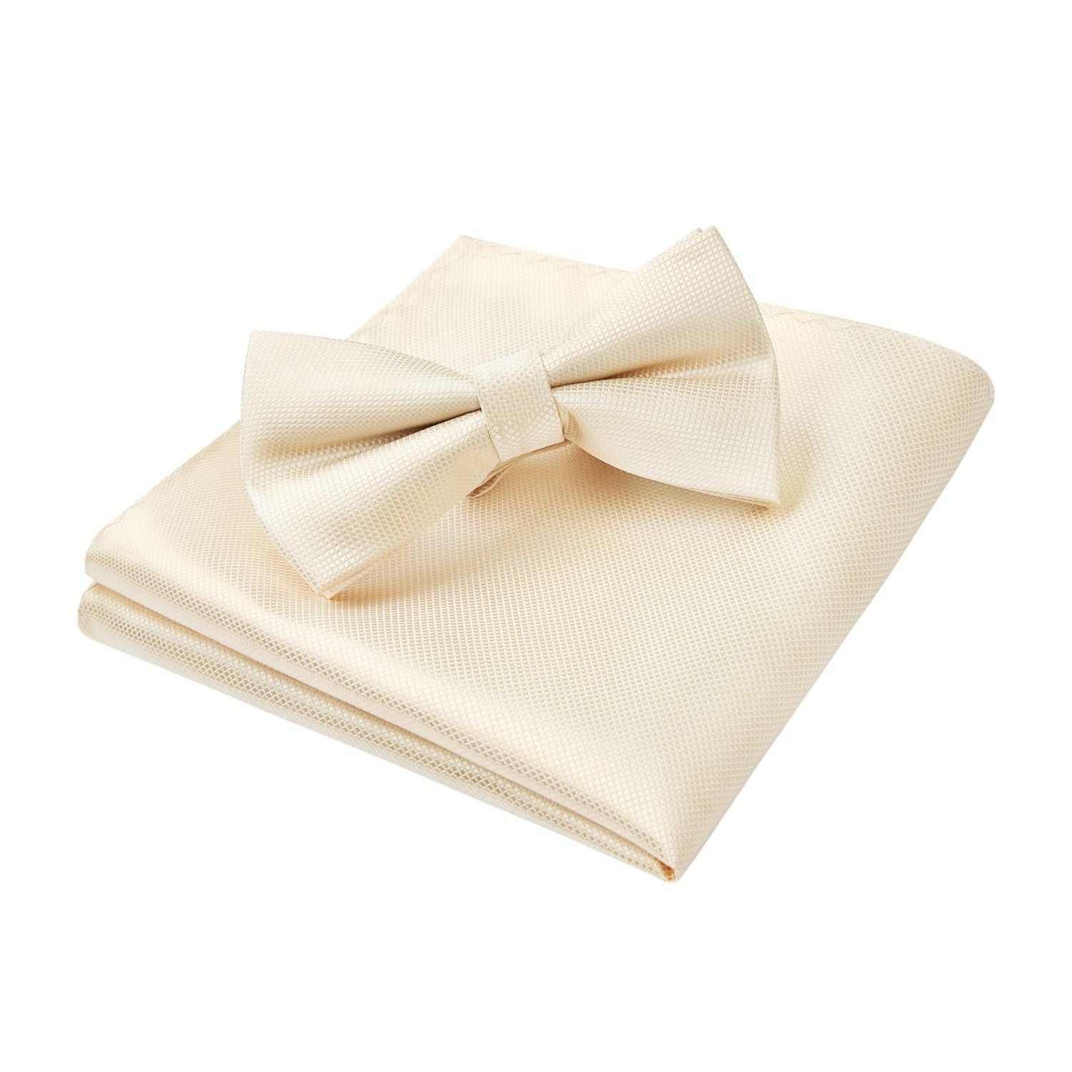 Khaki Houndstooth Pre-Tied Bow Tie Set For Formal Wear - Image 3