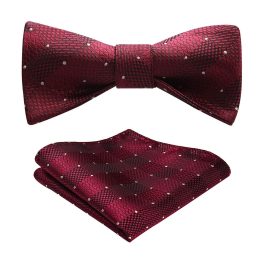 Burgundy Plaid Bow Tie Set For Special Occasions