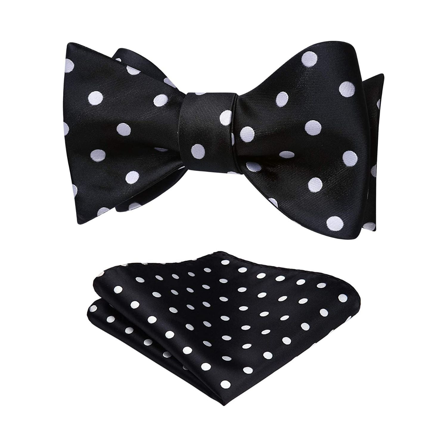 Polka Dots Black White Bow Tie Set For Party Wedding