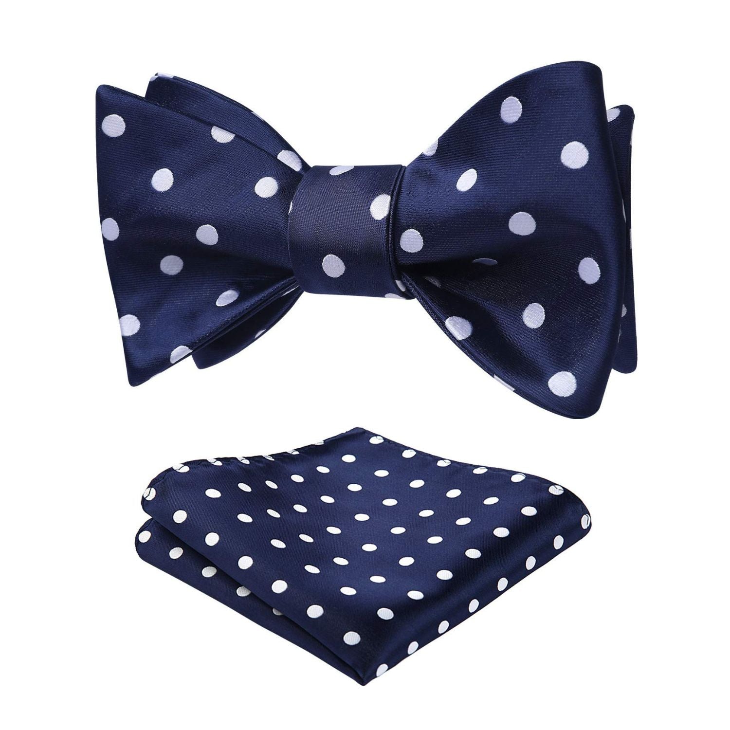 Polka Dots Blue White Bow Tie Set For Party Wedding