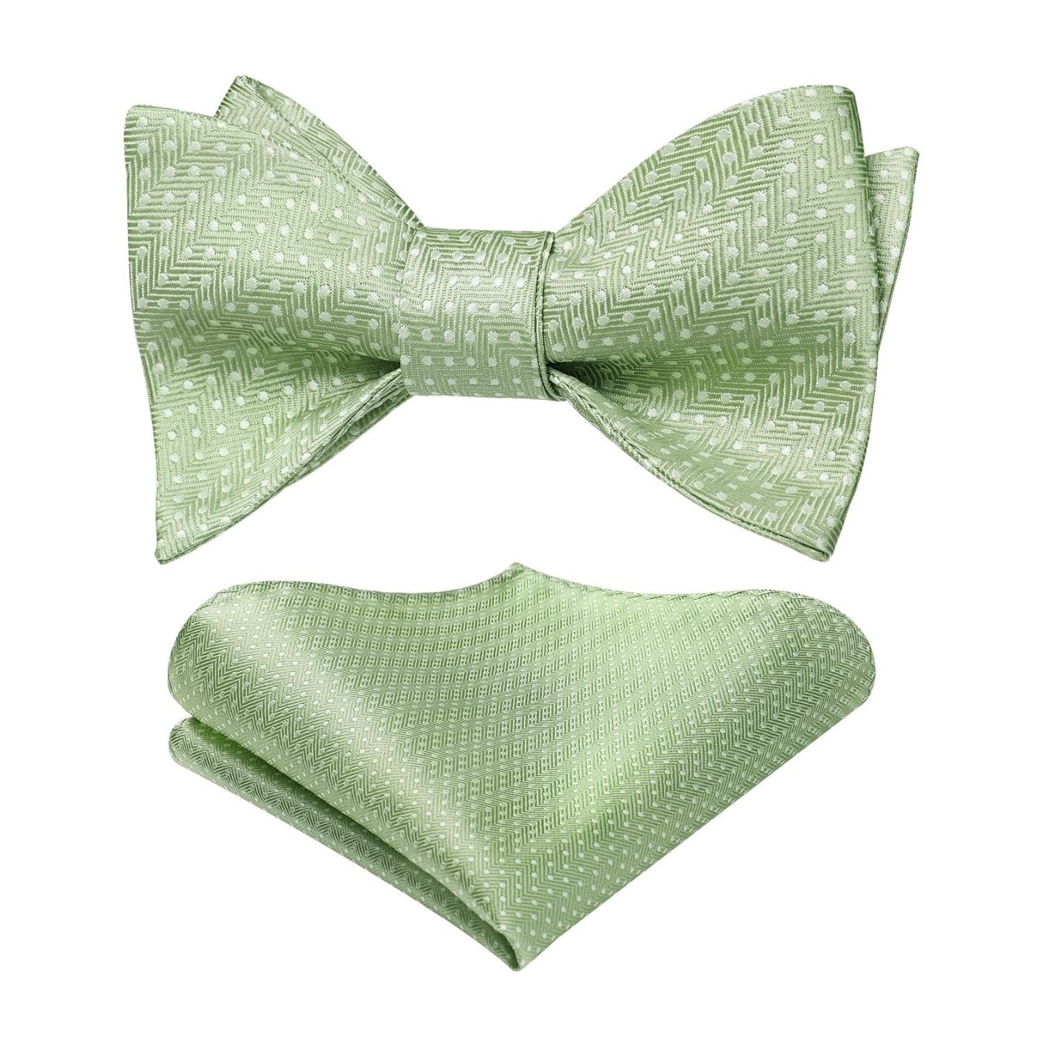 Sage Green Plaid Bow Tie Accessories Set For Evening Wear