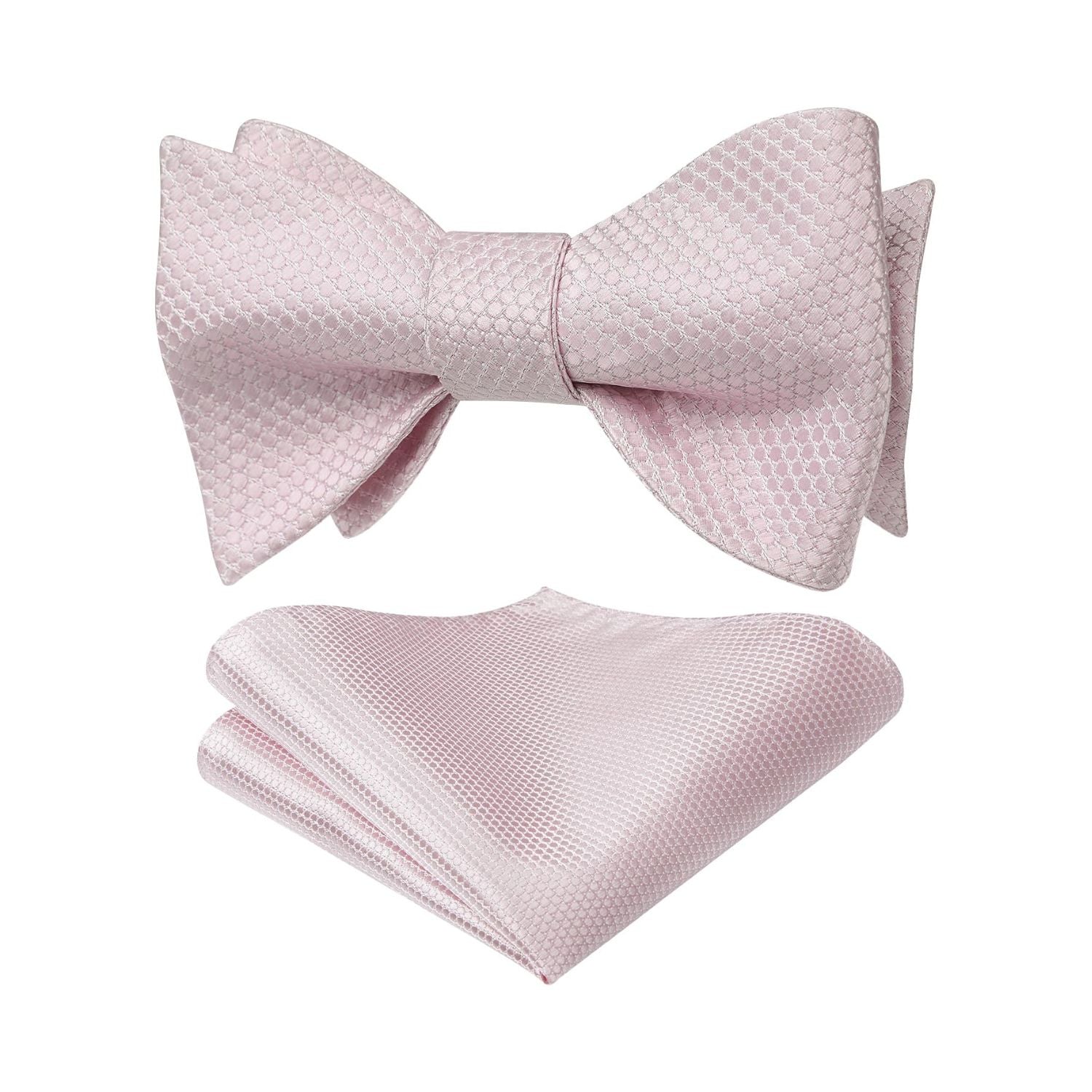 Houndstooth Bow Tie Pocket Square Light Pink Formal Attire