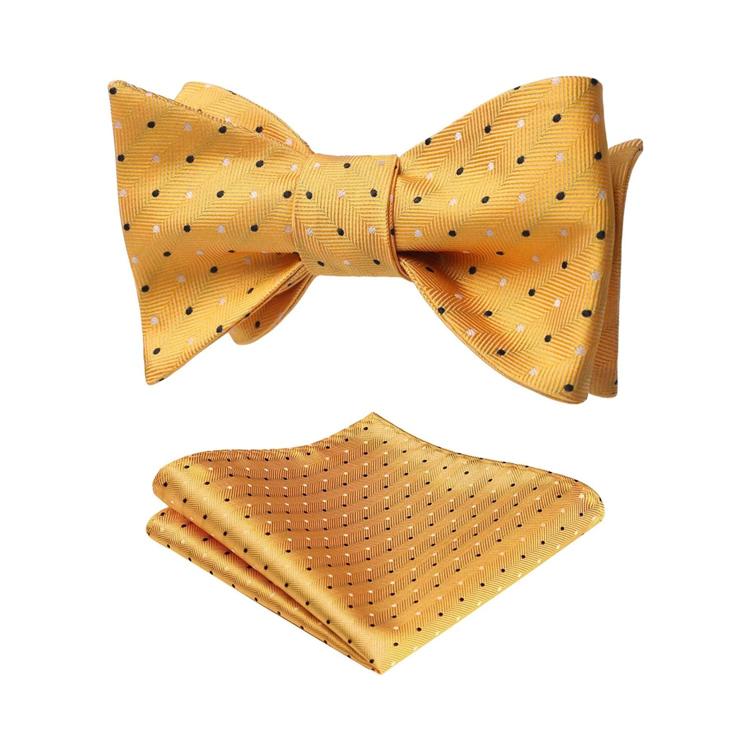 Polka Dots Yellow Bow Tie Set For Party Wedding