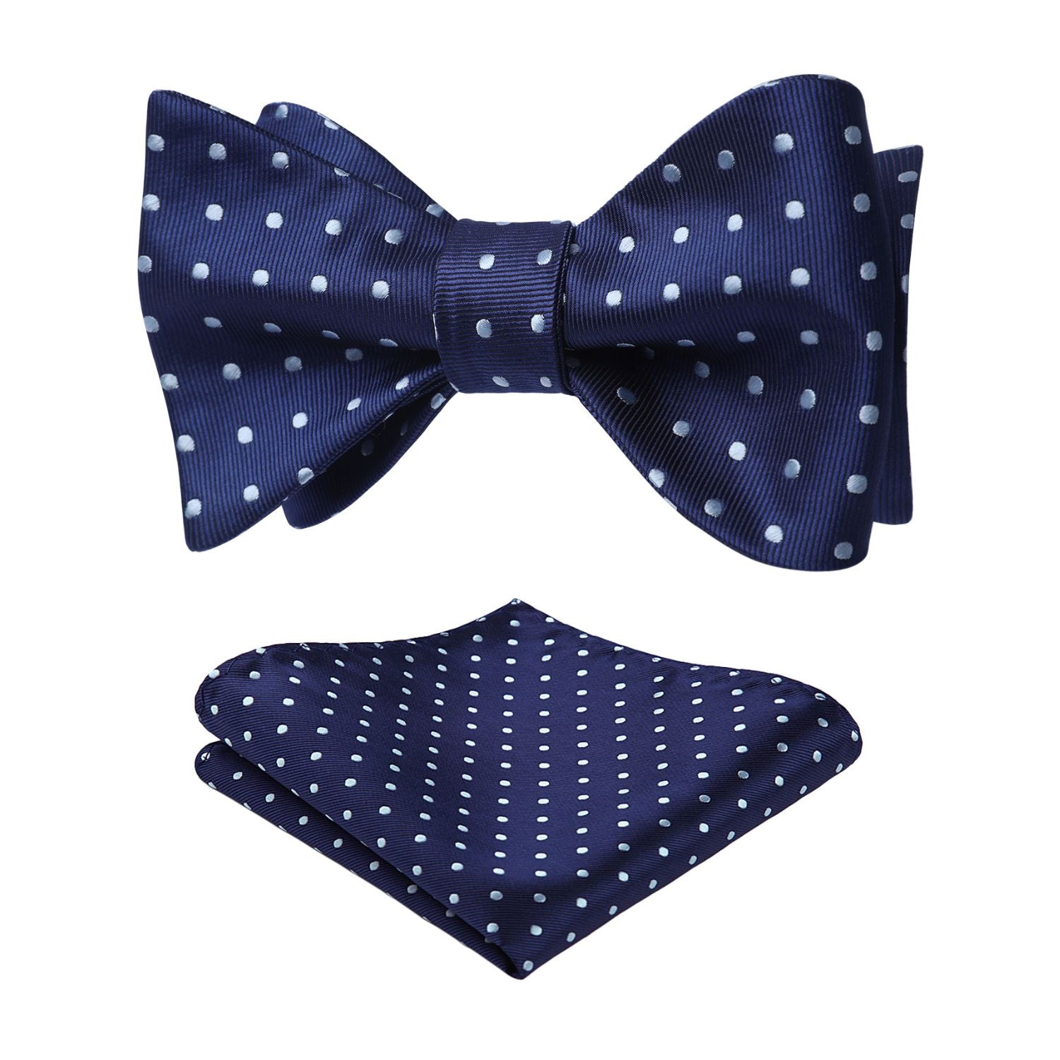 Polka Dots Blue Bow Tie Set For Party Wedding