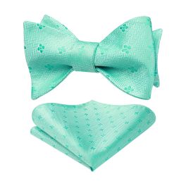 Light Green Floral Bow Tie Accessories Set For Evening Wear
