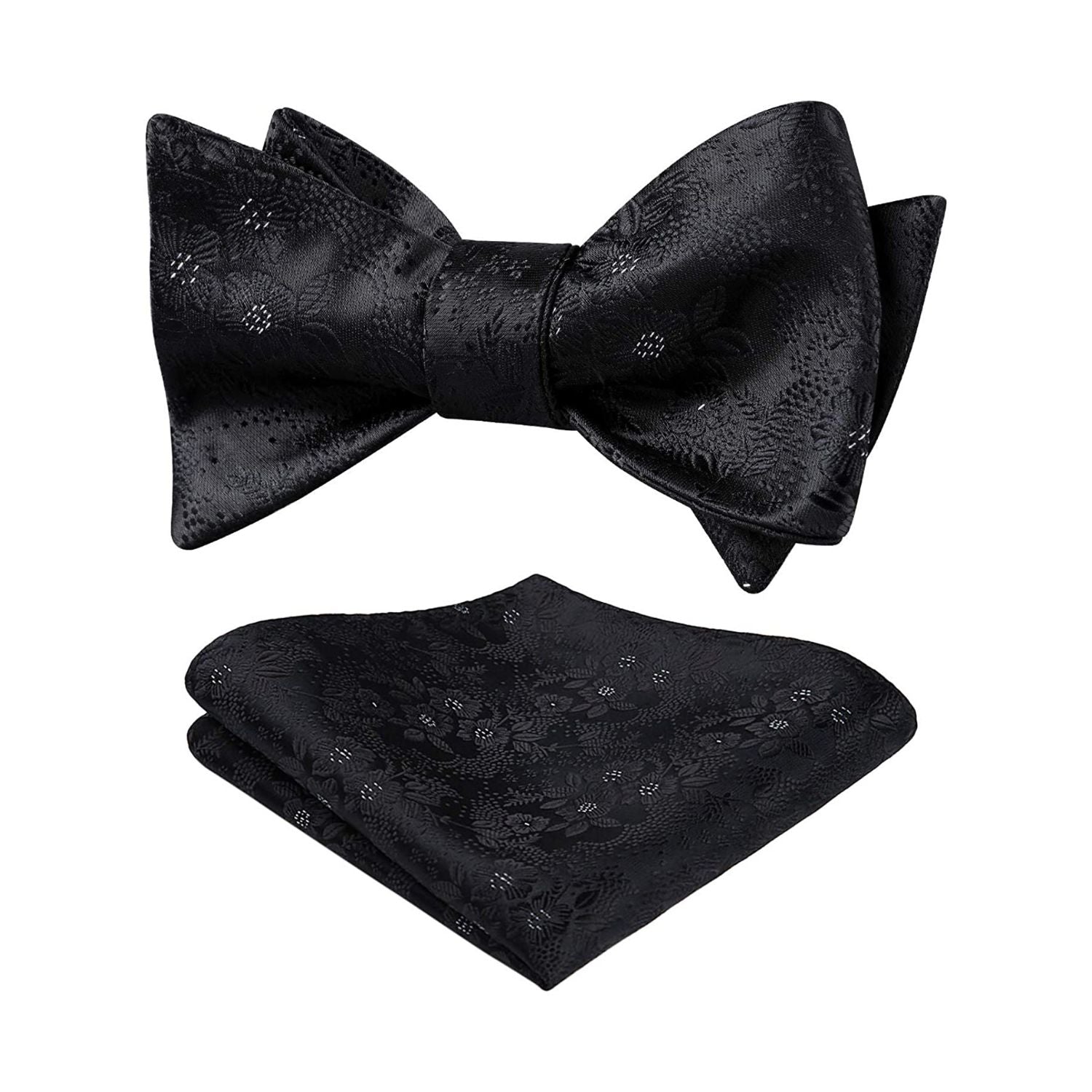 Black White Floral Bow Tie Set Groomsmen Wedding