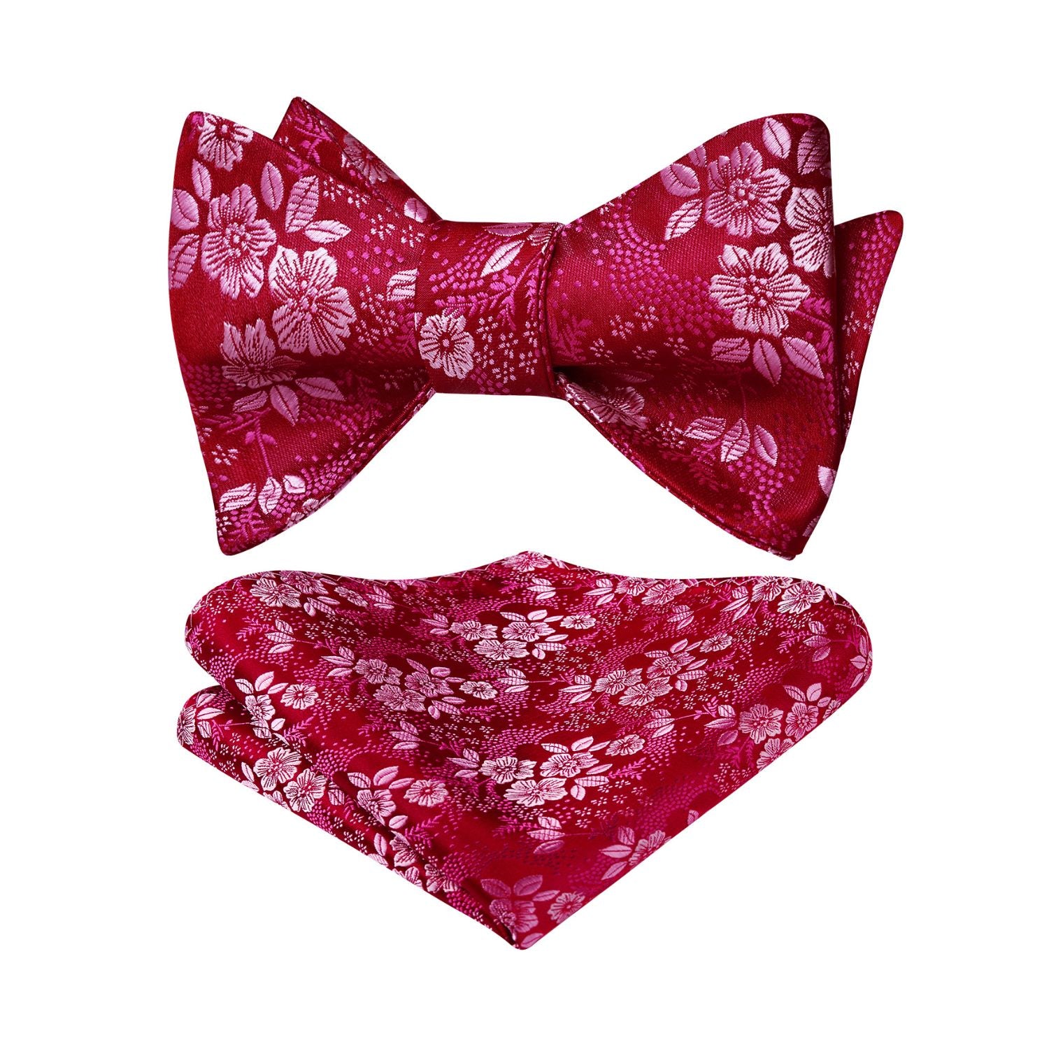 Hot Pink Floral Bow Tie Set Groomsmen Wedding - Image 2