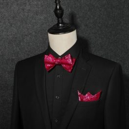 Hot Pink Floral Bow Tie Set Groomsmen Wedding