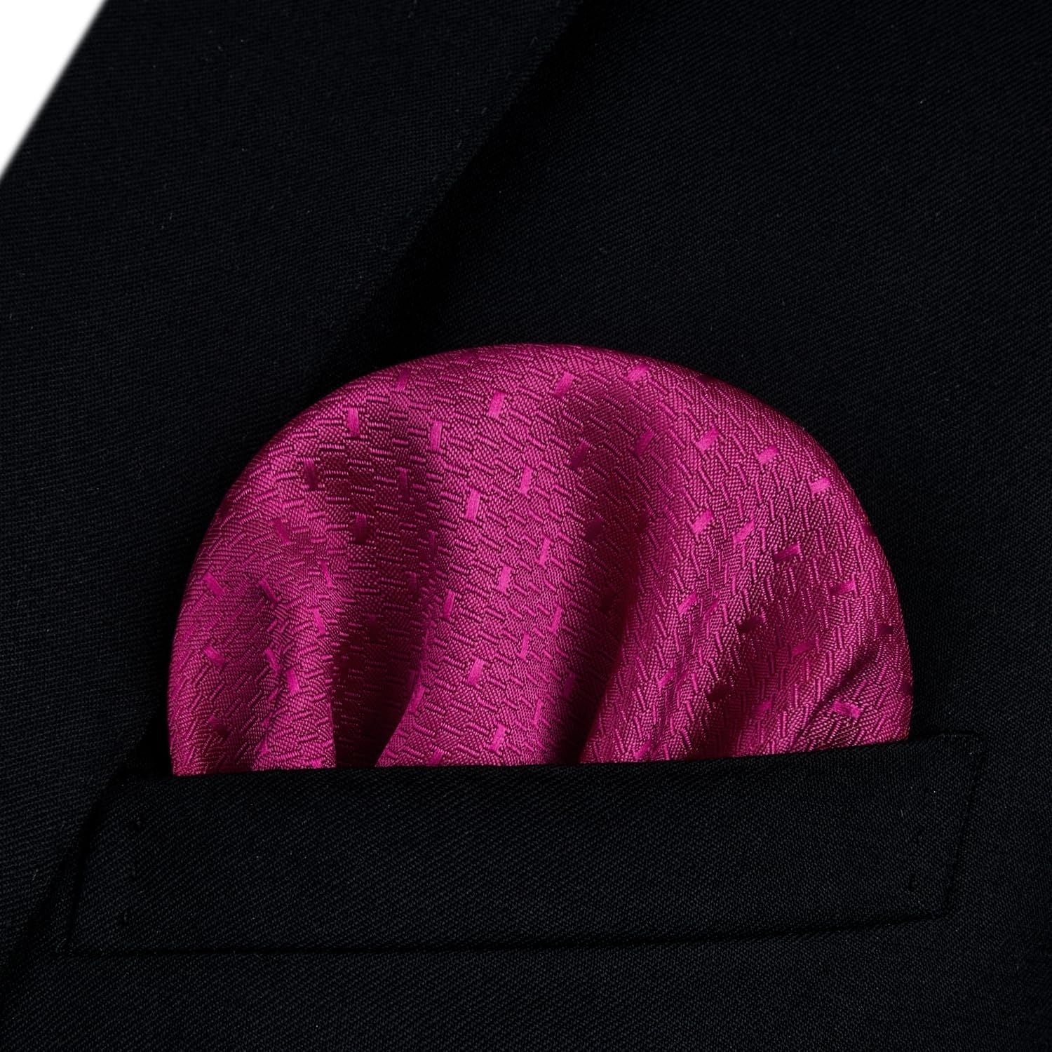 Polka Dots Hot Pink Bow Tie Set For Party Wedding - Image 3