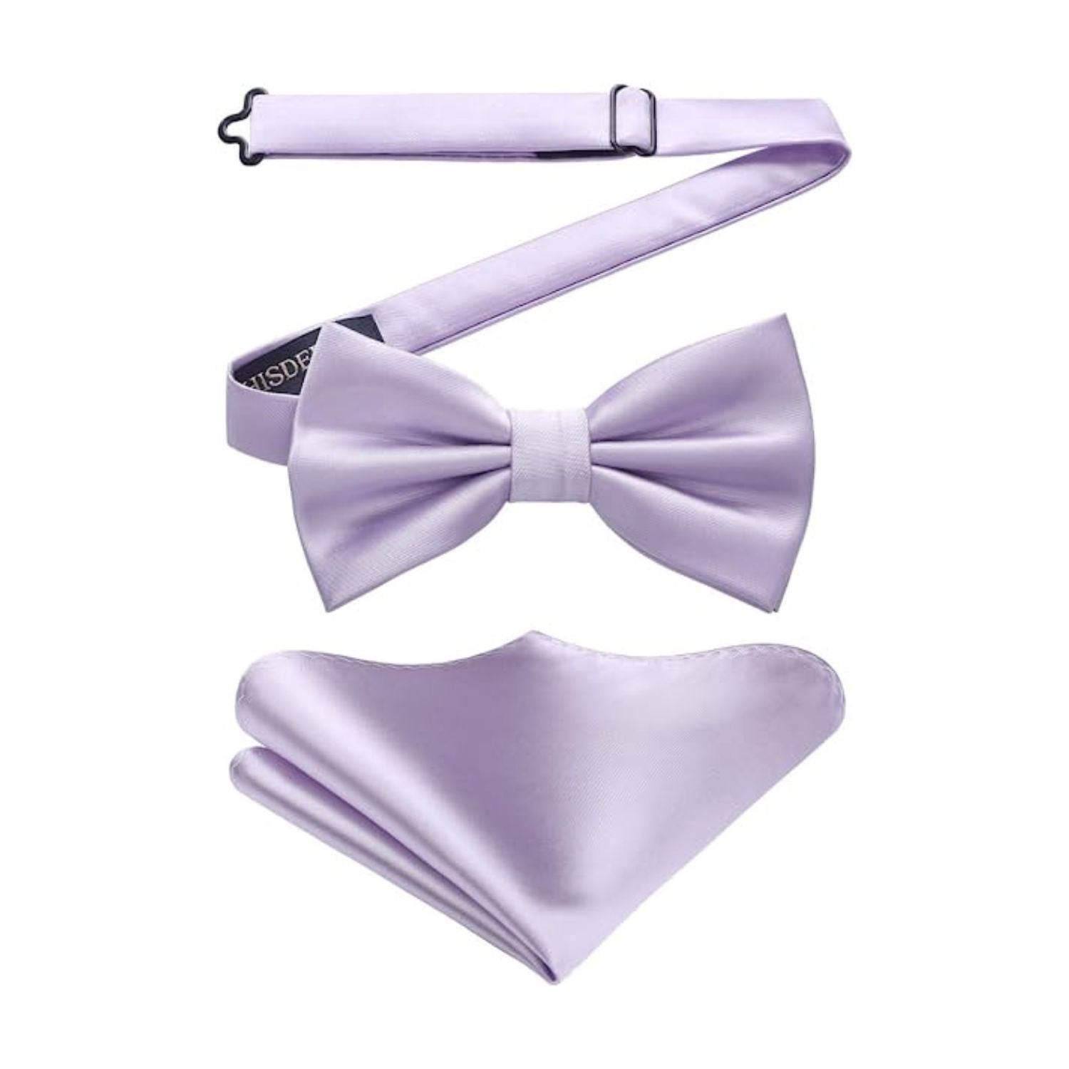 Lavender Solid Pre-Tied Bow Tie Accessories Set For Evening Wear