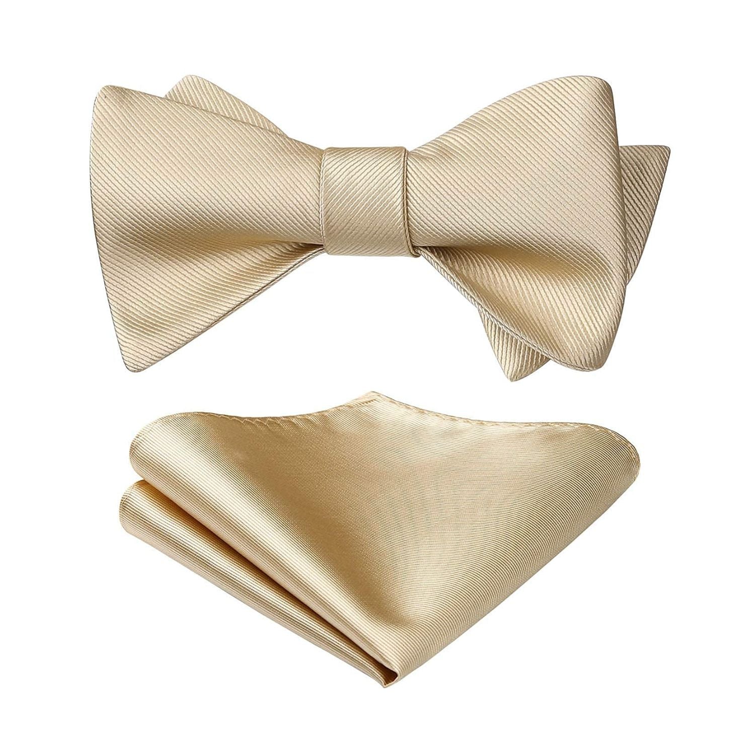 Champagne Solid Bow Tie Accessories Set For Formal Events