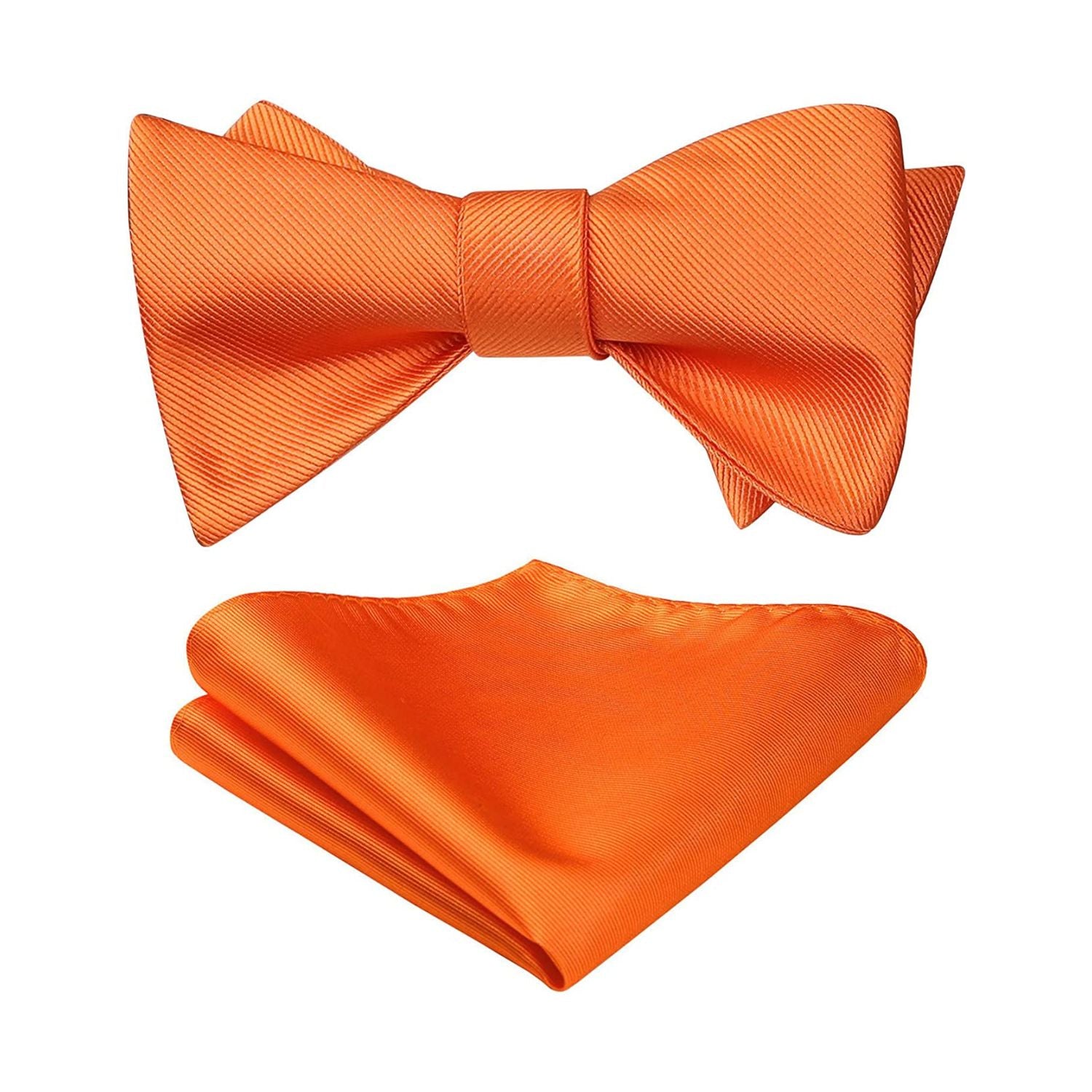 Orange Solid Bow Tie Accessories Set For Evening Wear - Image 2