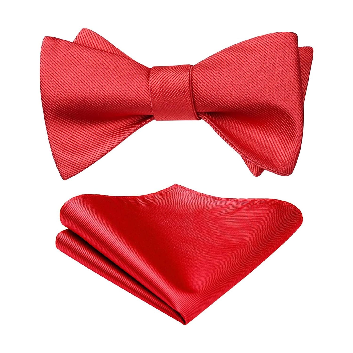 Red Solid Bow Tie Accessories Set For Evening Wear - Image 2