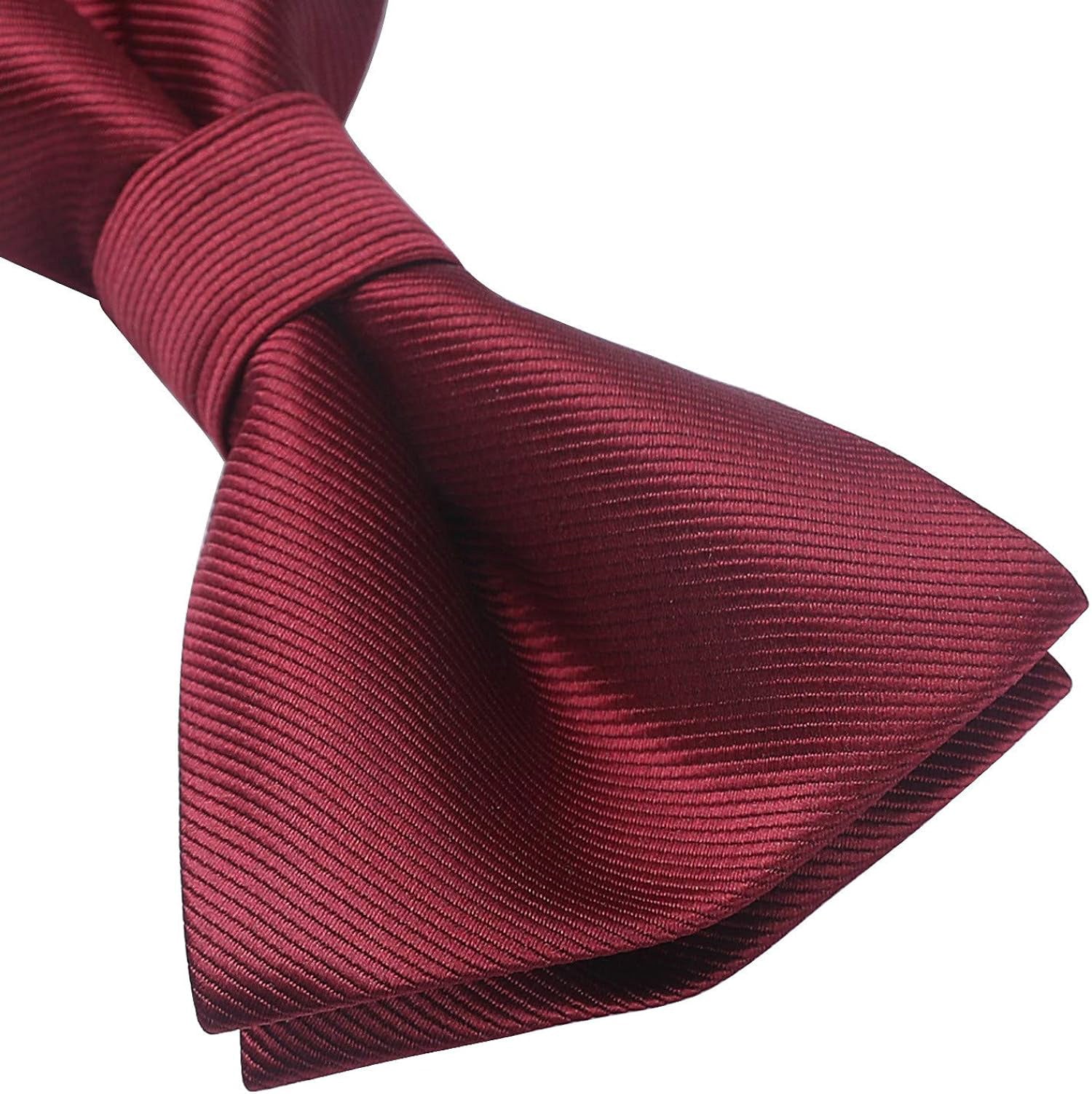 Burgundy Solid Pre-Tied Bow Tie Accessories Set For Evening Wear - Image 4
