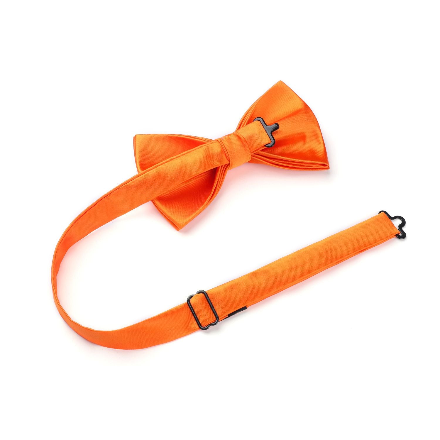 Bright Orange Solid Pre-Tied Bow Tie Accessories Set For Evening Wear - Image 3