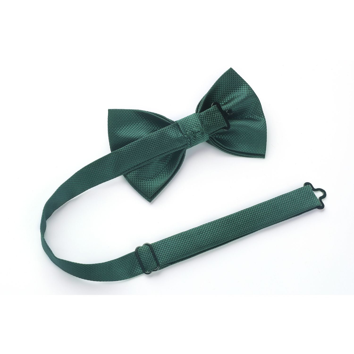Emerald Green Solid Pre-Tied Bow Tie Accessories Set For Evening Wear - Image 3