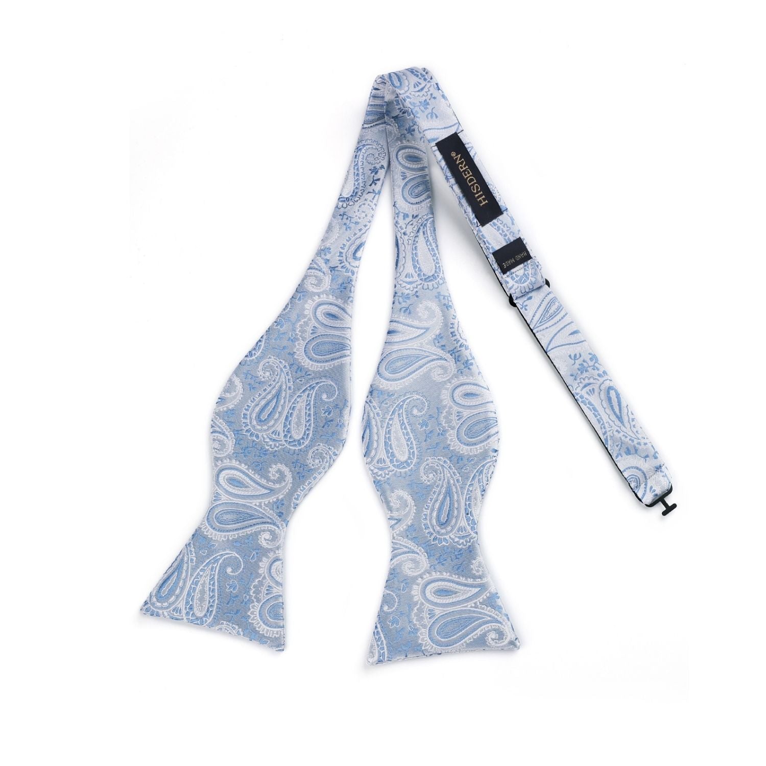 Silver Blue Paisley Bow Tie Set For Evening Wear - Image 2