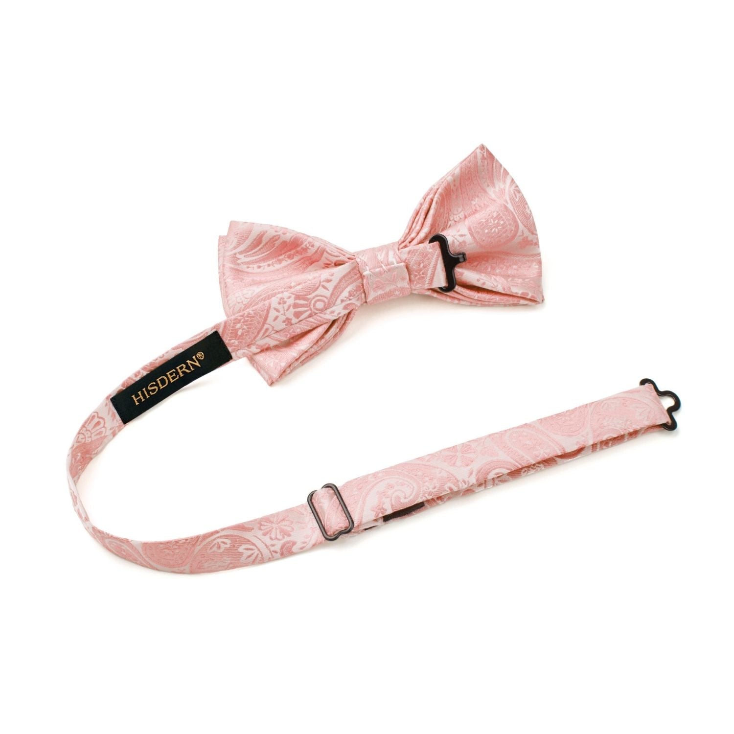 Baby Pink Paisley Pre-Tied Bow Tie Set For Wedding - Image 4