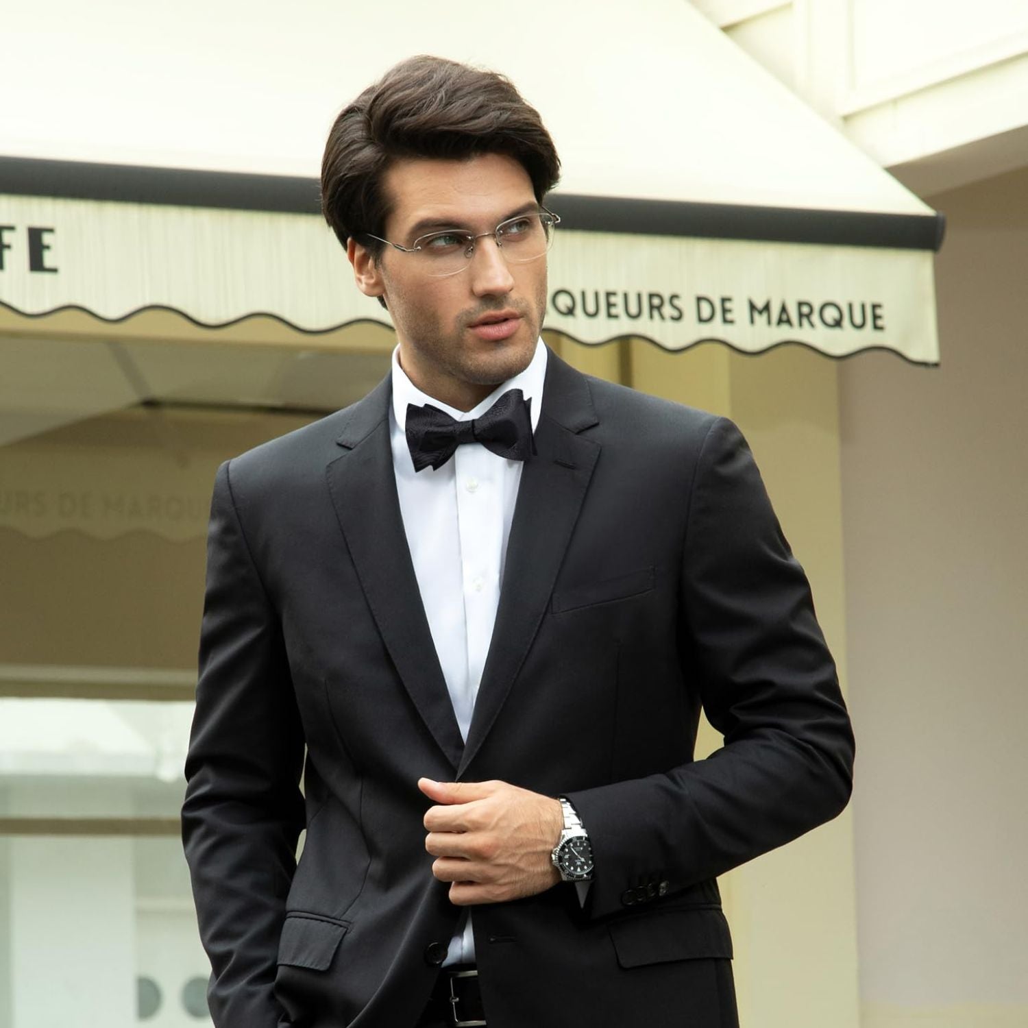 Black Paisley Bow Tie Set For Evening Wear - Image 2