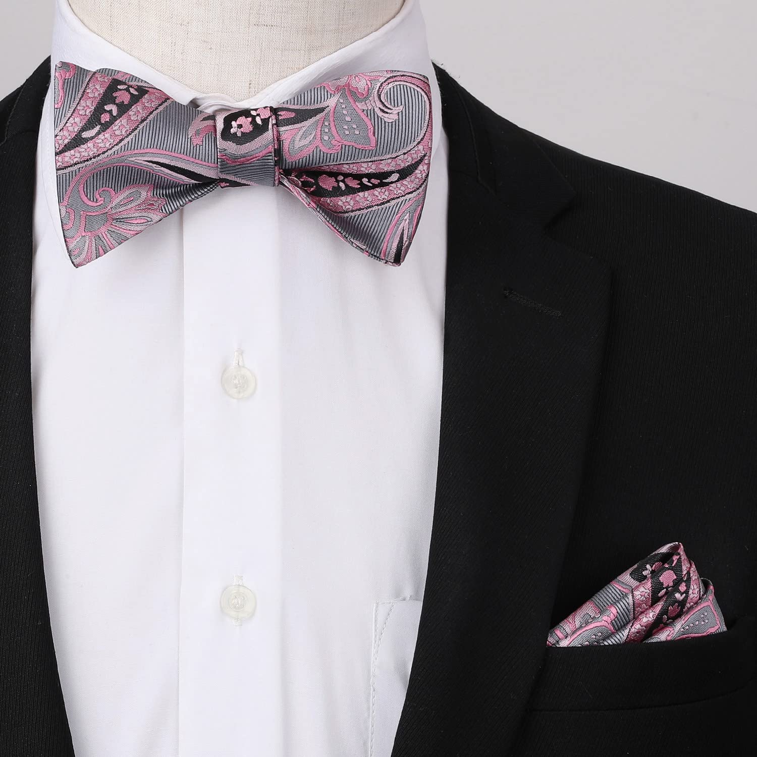 Pink Paisley Bow Tie Set For Evening Wear - Image 2