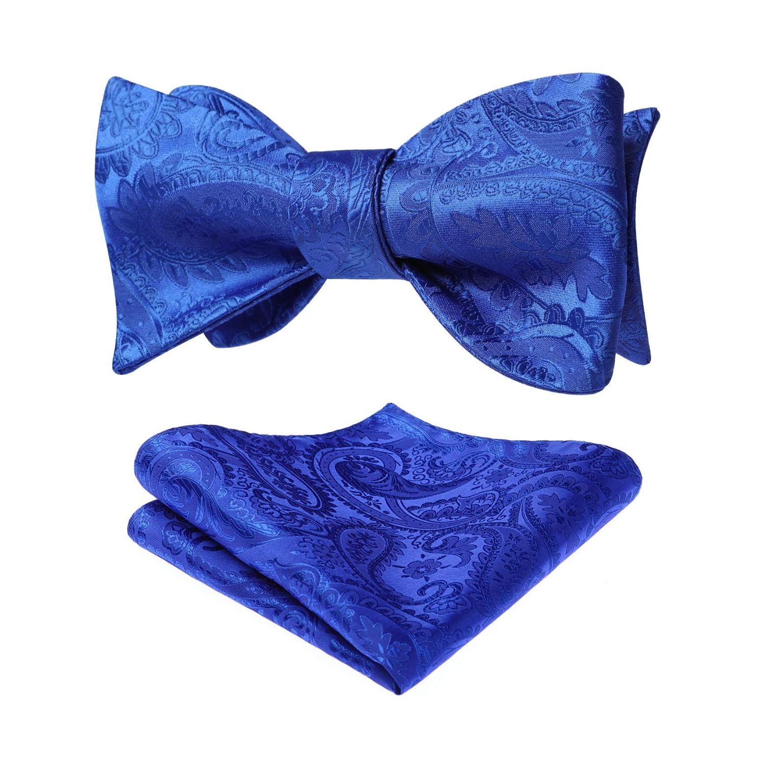 Blue Paisley Bow Tie Set For Evening Wear