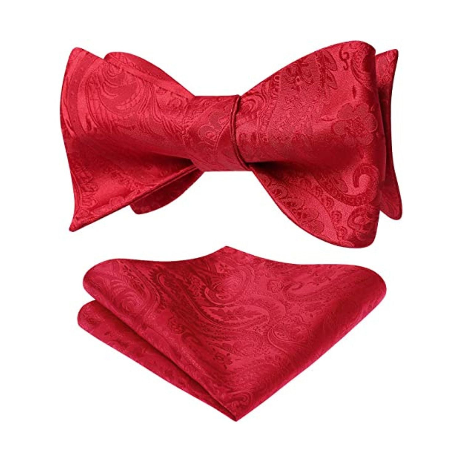 Red Paisley Bow Tie Set For Evening Wear