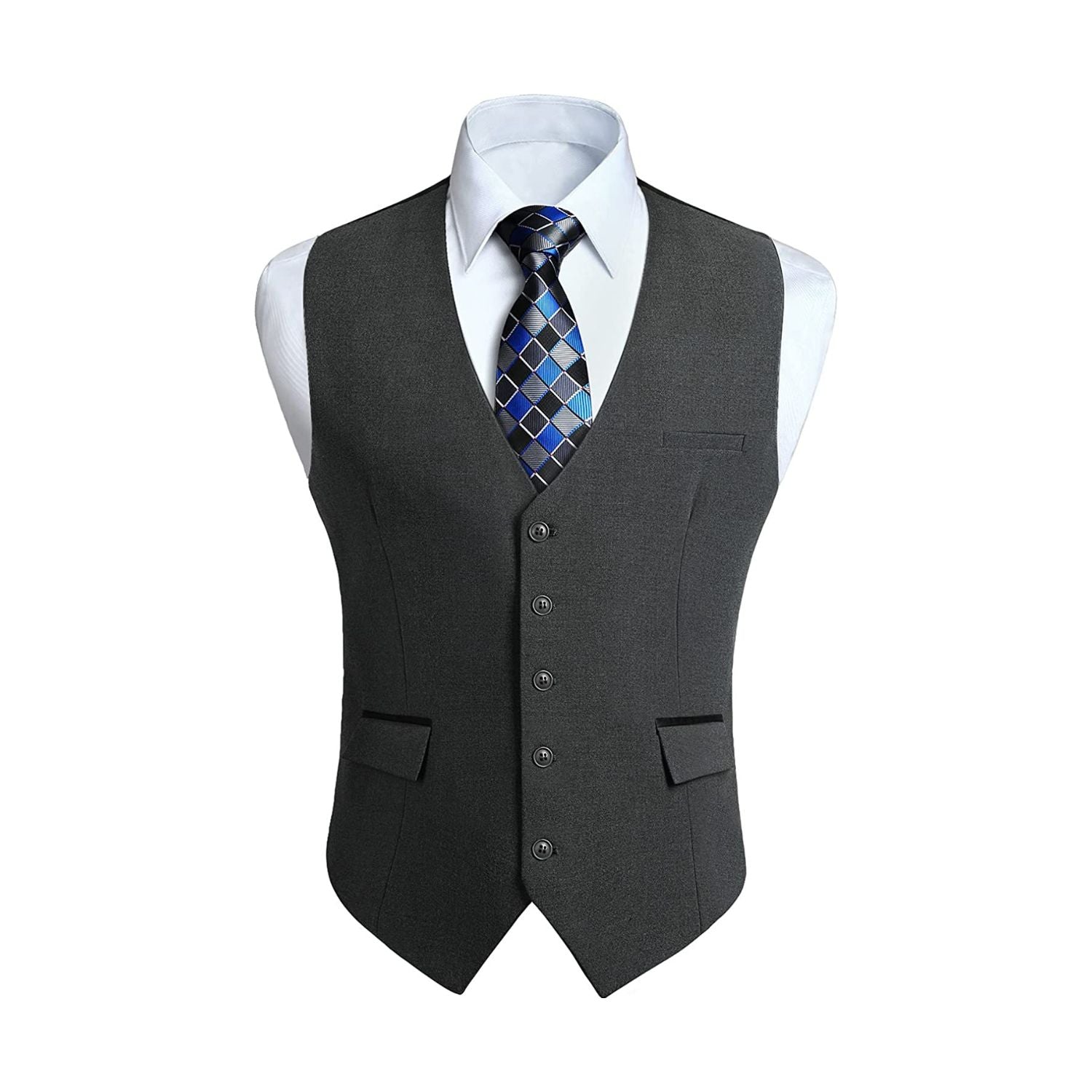 Men's Grey Satin Suit Vest Formal Wear