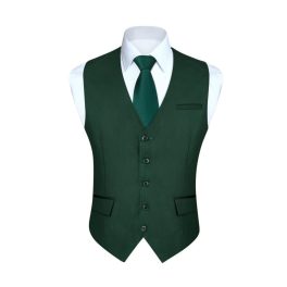 Men's Verde Satin Suit Vest Formal Wear