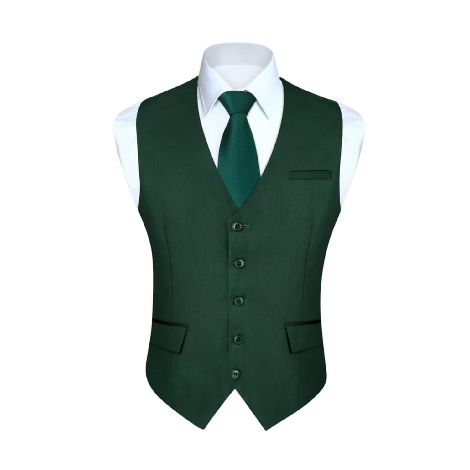 Men's Verde Satin Suit Vest Formal Wear