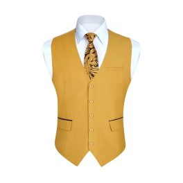 Men's Gold Satin Suit Vest Formal Wear For Wedding
