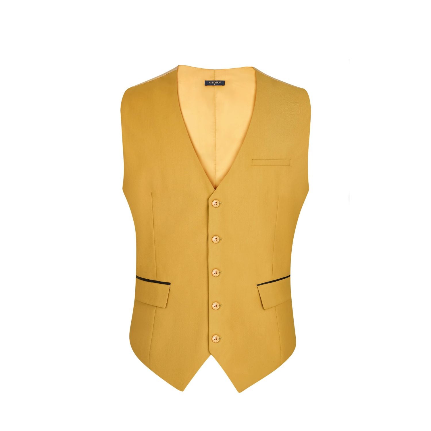 Men's Gold Satin Suit Vest Formal Wear For Wedding - Image 2