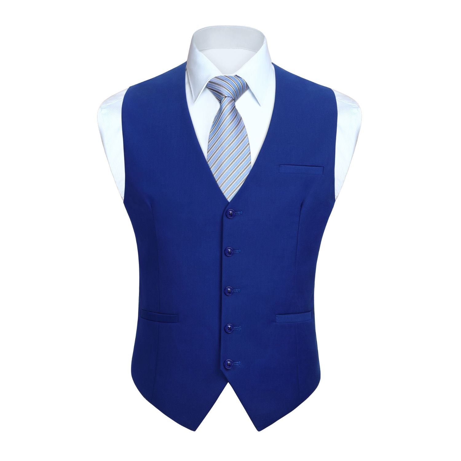 Men's Royal Blue Satin Suit Vest Formal Wear