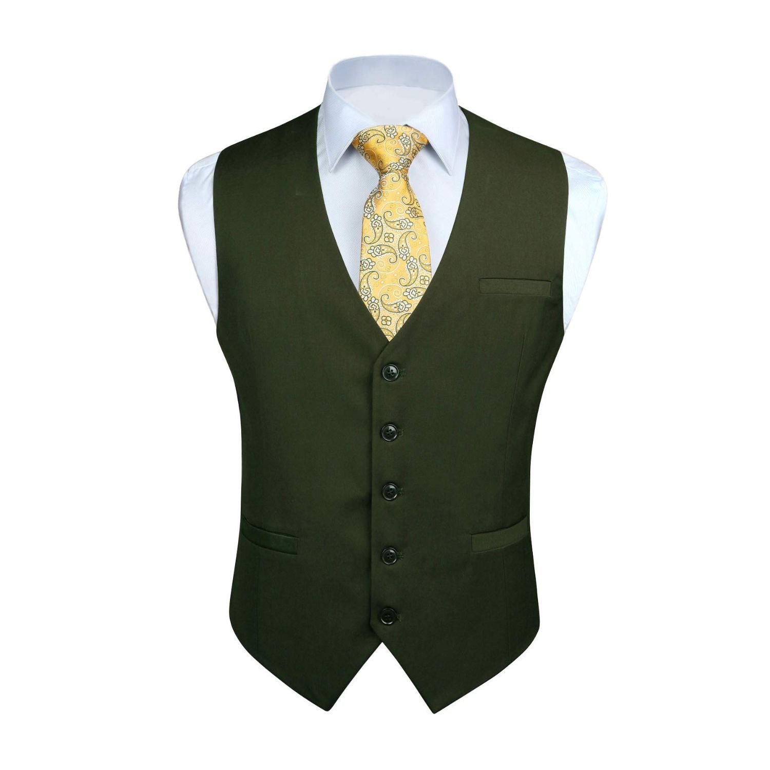 Men's Green Satin Suit Vest Formal Wear