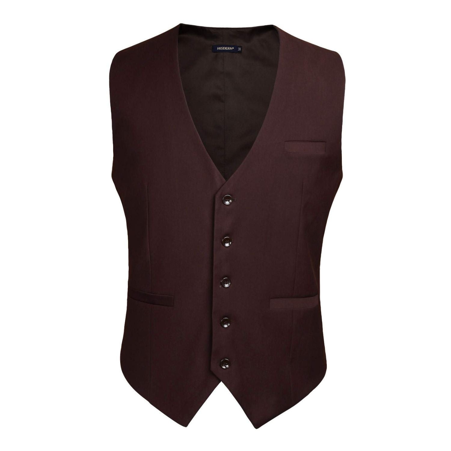 Men's Brown Satin Suit Vest Formal Wear - Image 2