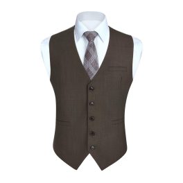 Men's Light Brown Satin Suit Vest Formal Wear