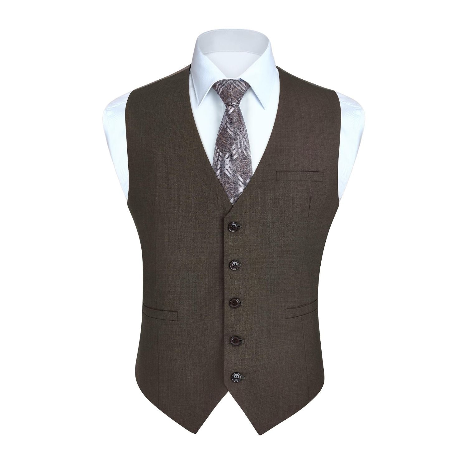Men's Light Brown Satin Suit Vest Formal Wear