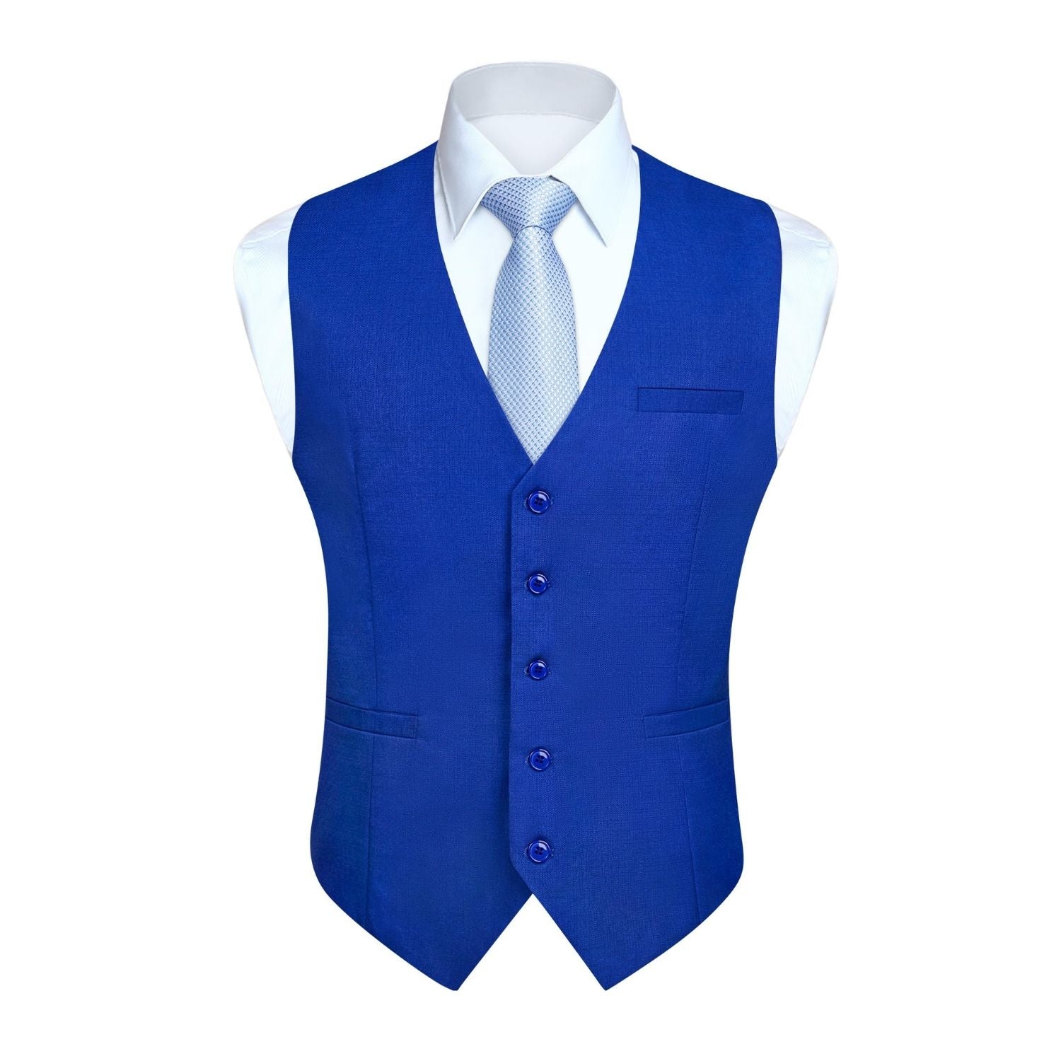 Men's Navy Blue Satin Suit Vest Formal Wear