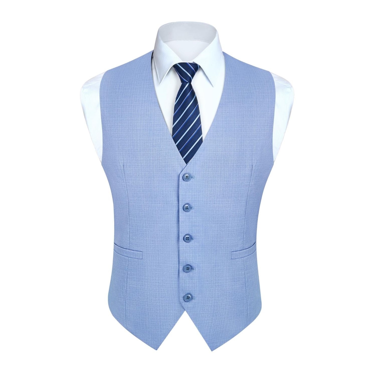Men's Light Blue Satin Suit Vest Formal Wear