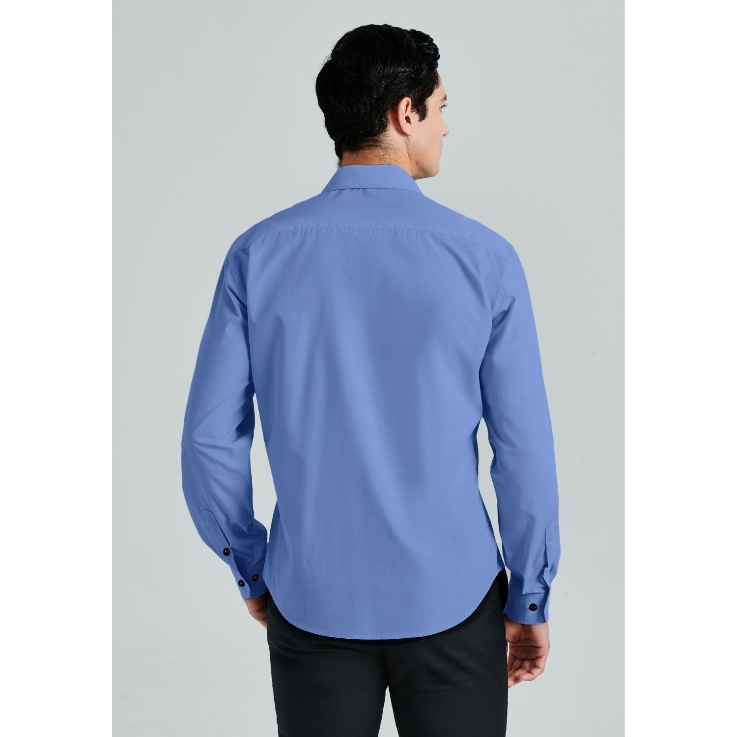Oxford Blue Stretch Dress Shirt For Corporate Workwear - Image 3