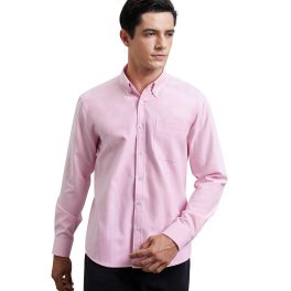 Men's Pink Oxford Shirts With Chest Pocket Date Night