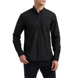 Men's Black Oxford Shirts With Chest Pocket Formal Office