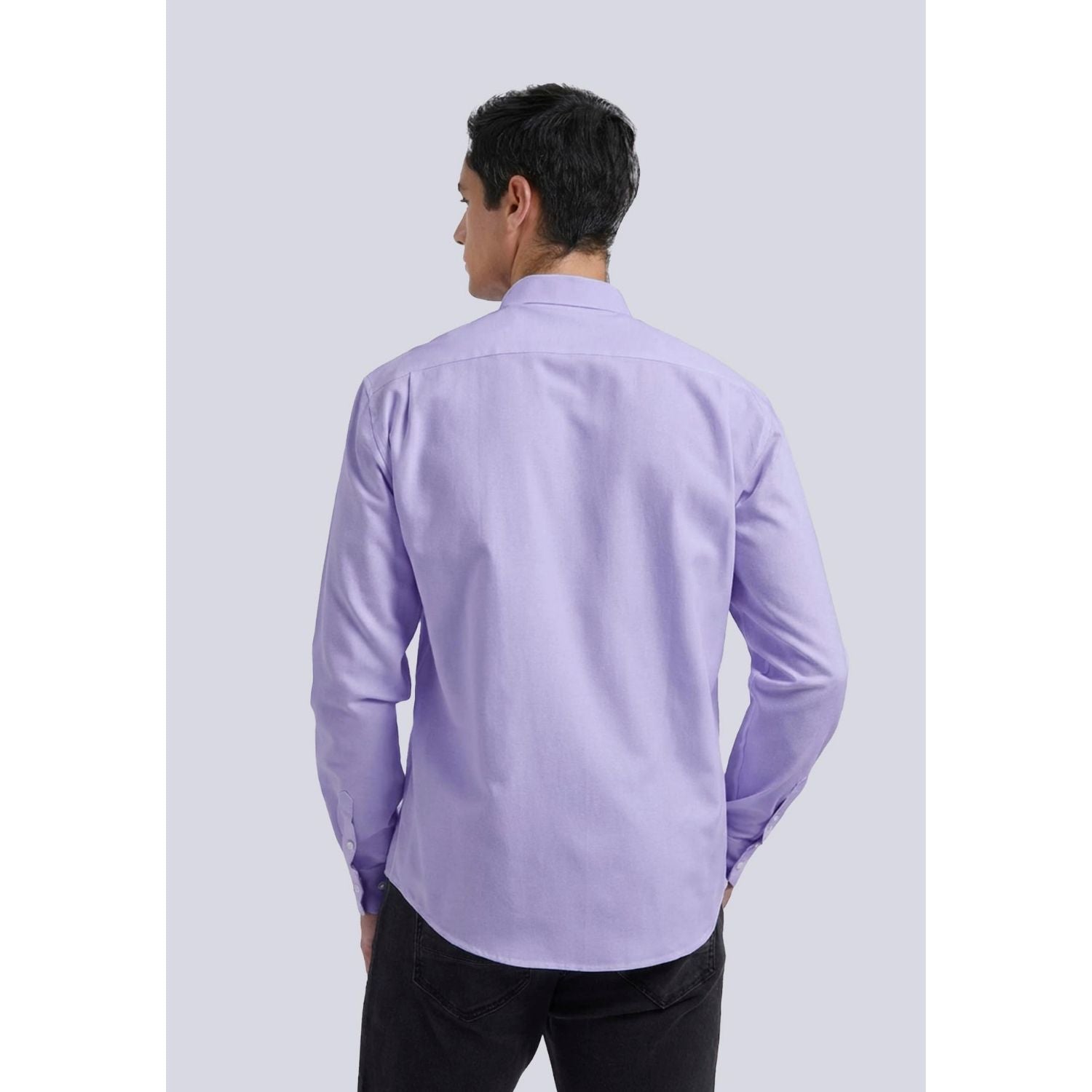 Men's Lavender Oxford Shirts With Chest Pocket Formal Office - Image 3