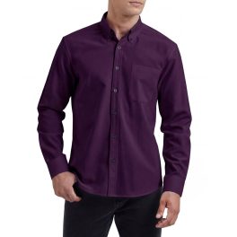 Men's Purple Oxford Shirts With Chest Pocket Date Night