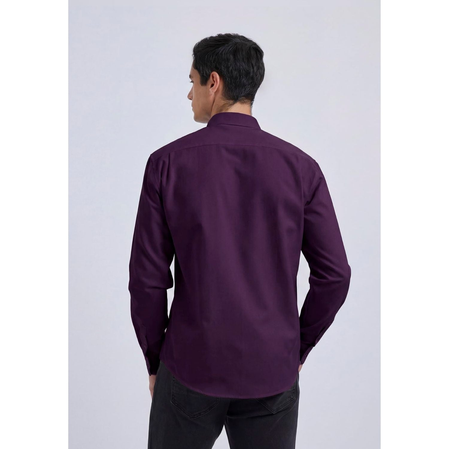 Men's Purple Oxford Shirts With Chest Pocket Date Night - Image 3