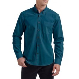 Men's Teal Oxford Shirts With Chest Pocket Formal Office