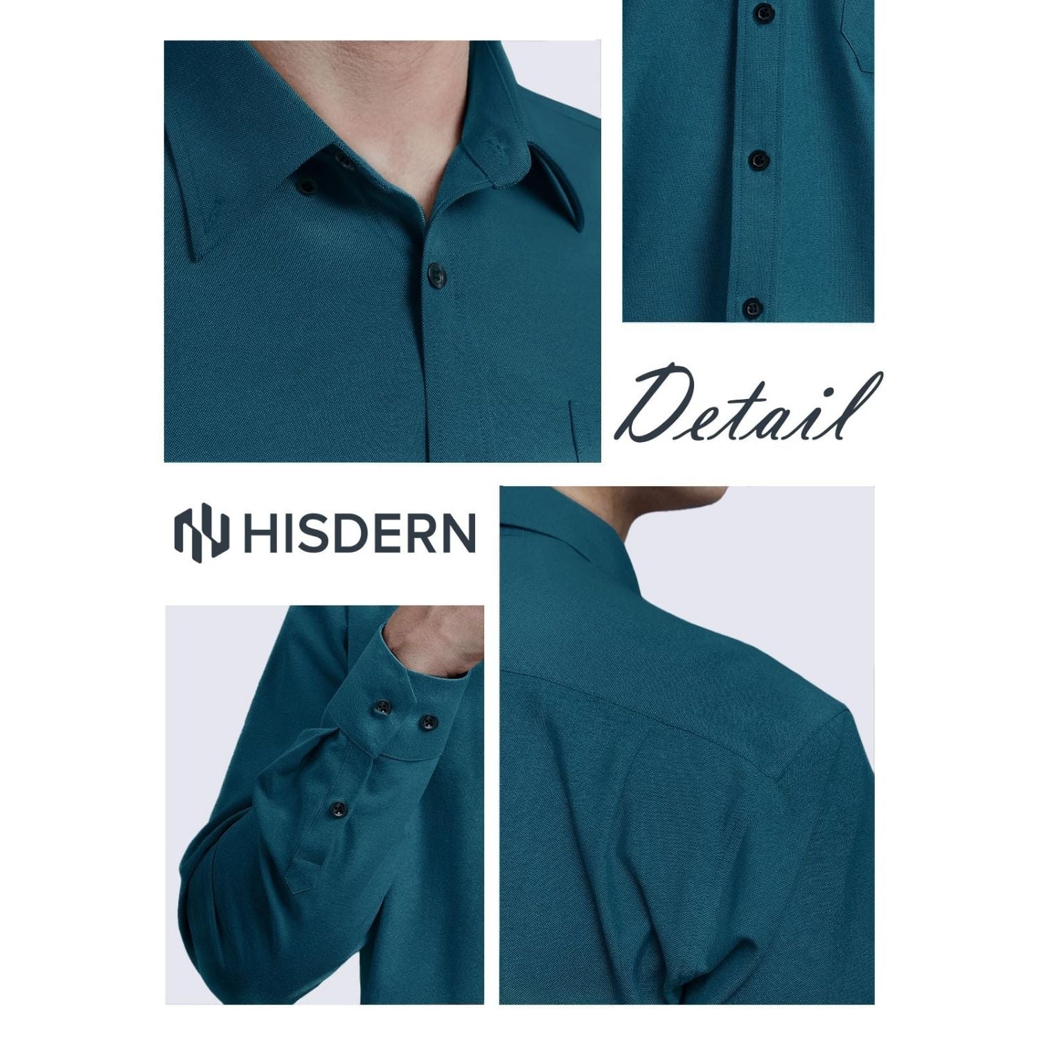 Men's Teal Oxford Shirts With Chest Pocket Formal Office - Image 4